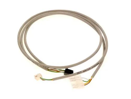 Bosch-Kabel mit mehreren Adern in grauer Isolierung, endend in diversen Steckverbindungen für den Anschluss an elektrische Komponenten.